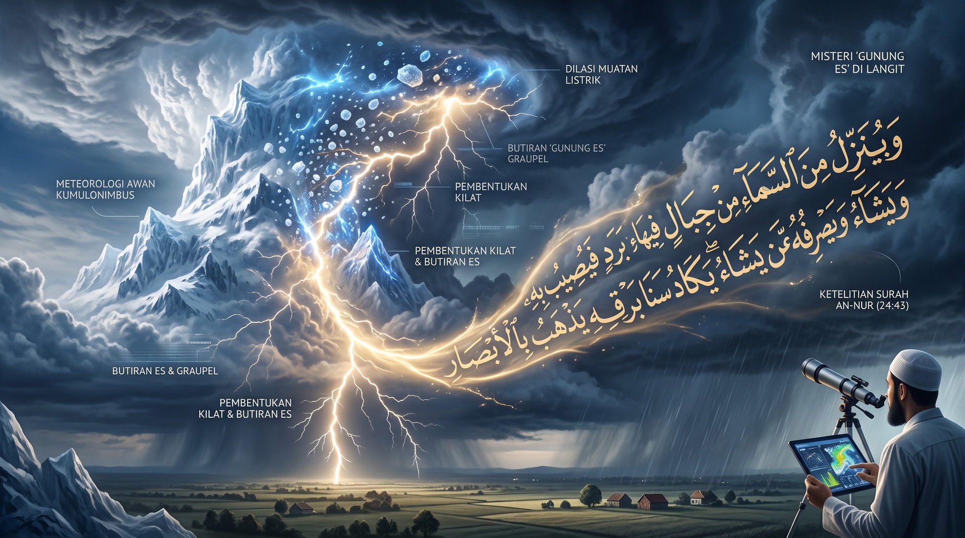 Misteri 'Gunung Es' di Langit dan Pembentukan Kilat: Menelisik Ketelitian Meteorologi Awan Kumulonimbus dalam Surah An-Nur
